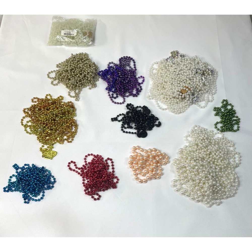 Bulk lot of 11 strands pearl beads, crown charm, jewelry making craft supplies - Picture 4 of 5